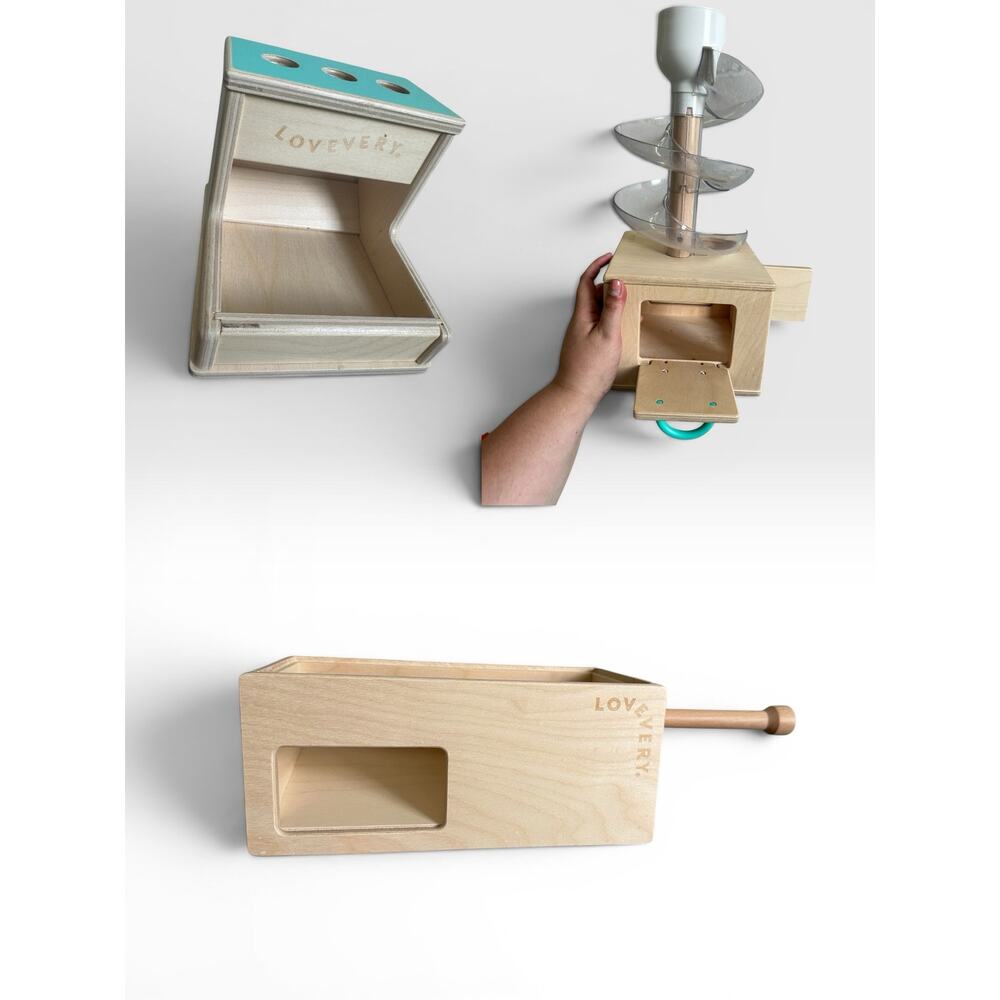 Lovevery Wooden Peg Drop, Ball Drop & Counting Box Set Incomplete Montessori